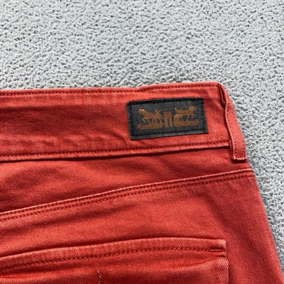 Levis Womens Jeans Mid Rise Skinny Size 16 M Red Pants Pockets Stretch - Picture 3 of 13